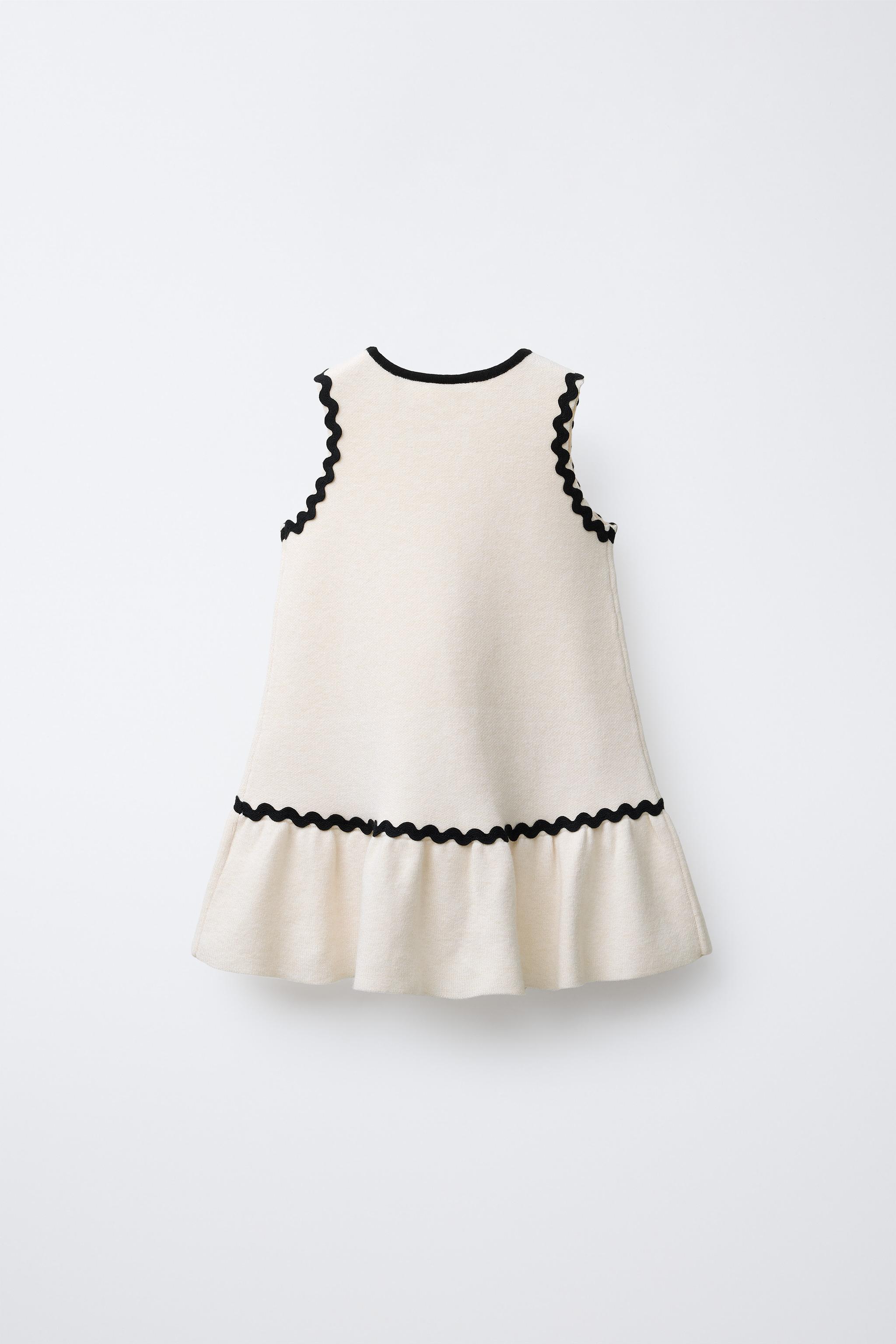 CONTRAST WAVY KNIT DRESS